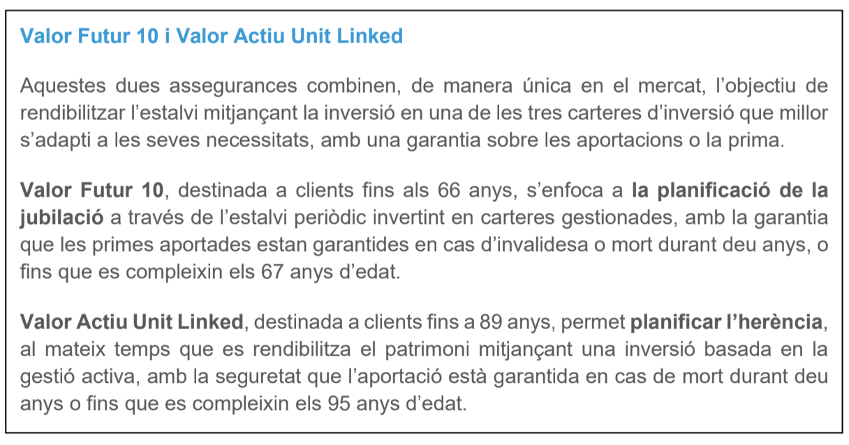 Text sobre digitalització i aportacions en línia a VidaCaixa amb dades de 2021.
